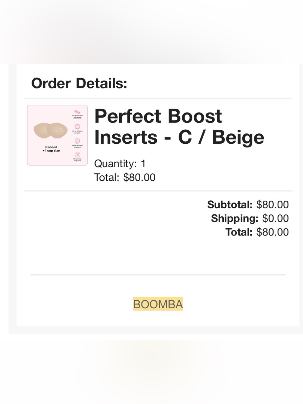 BOOMBA Beige Perfect Boost Inserts - C Cup